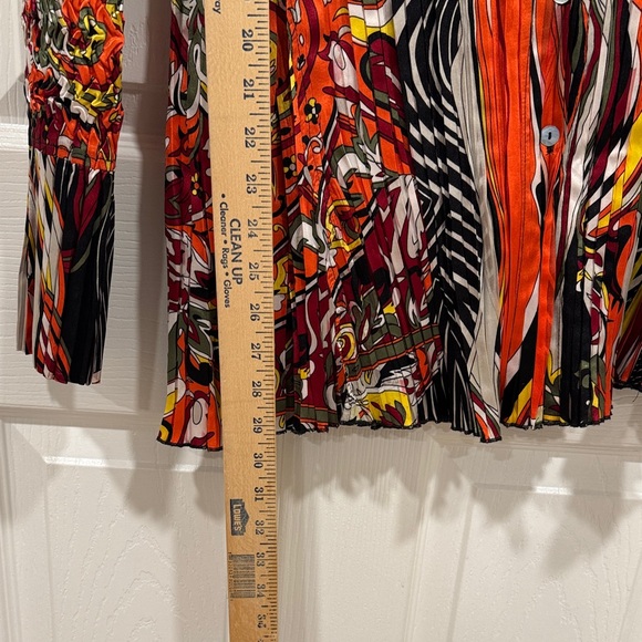 Alberto Makali Multicolor Abstract Button Down Crinkled Shirt - XL - Picture 3 of 7